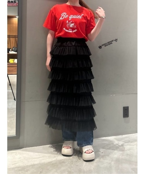 RODEO CROWNS WIDE BOWL(ロデオクラウンズワイドボウル)の「Be quiet Tシャツ(Tシャツ/カットソー・レディース・チャコールグレー/オフホワイト/レッド・FREE)」の17枚目の写真