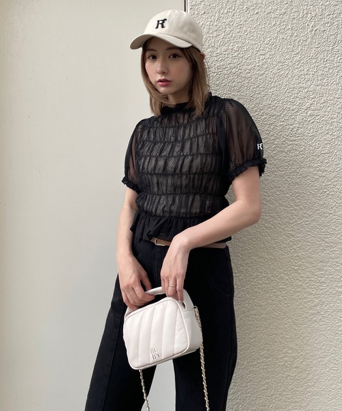 RUBY AND YOU（ルビーアンドユー）の「チェーンパフバッグ（ショルダーバッグ・レディース・アイボリー/ブラック・FREE）」の11枚目の写真