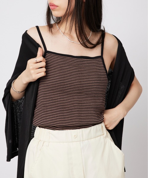 MILLER(ミラー)の「【Robert P. Miller】カップ付リブキャミソール RM241-2146/2166※(キャミソール・レディース・ブラック/ダークブラウン/パープル/ブラウン/イエロー/ブルー/グリーン/アイボリー/ブラック系その他2/ブラウン系その他2・FREE)」の8枚目の写真