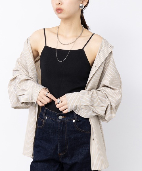 MILLER(ミラー)の「【Robert P. Miller】カップ付リブキャミソール RM241-2146/2166※(キャミソール・レディース・ブラック/ダークブラウン/パープル/ブラウン/イエロー/ブルー/グリーン/アイボリー/ブラック系その他2/ブラウン系その他2・FREE)」の4枚目の写真
