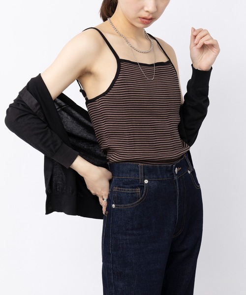 MILLER(ミラー)の「【Robert P. Miller】カップ付リブキャミソール RM241-2146/2166※(キャミソール・レディース・ブラック/ダークブラウン/パープル/ブラウン/イエロー/ブルー/グリーン/アイボリー/ブラック系その他2/ブラウン系その他2・FREE)」の14枚目の写真