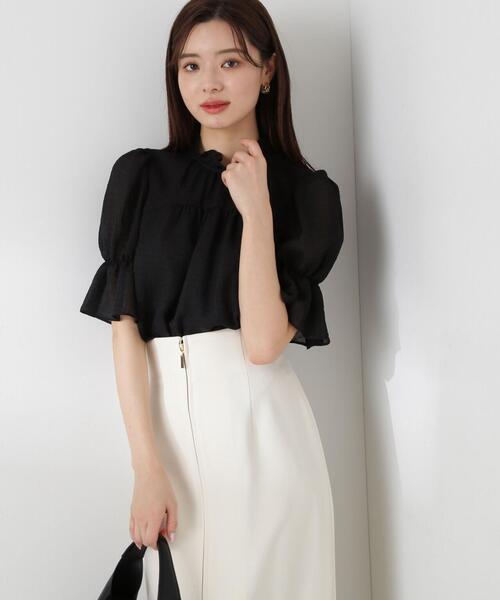 PROPORTION BODY DRESSING（プロポーションボディドレッシング）の「シアーチェックシャーリングブラウス / 1214110417（シャツ/ブラウス・レディース・ブラック/ホワイト/イエロー・SMALL/MEDIUM）」の5枚目の写真