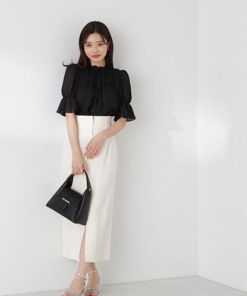 PROPORTION BODY DRESSING（プロポーションボディドレッシング）の「シアーチェックシャーリングブラウス / 1214110417（シャツ/ブラウス・レディース・ブラック/ホワイト/イエロー・SMALL/MEDIUM）」の8枚目の写真