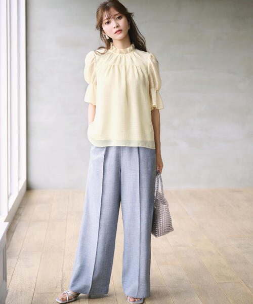 PROPORTION BODY DRESSING（プロポーションボディドレッシング）の「シアーチェックシャーリングブラウス / 1214110417（シャツ/ブラウス・レディース・ブラック/ホワイト/イエロー・SMALL/MEDIUM）」の17枚目の写真