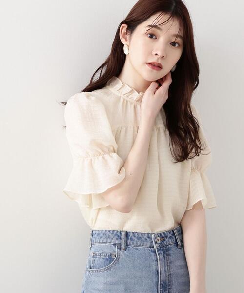 PROPORTION BODY DRESSING（プロポーションボディドレッシング）の「シアーチェックシャーリングブラウス / 1214110417（シャツ/ブラウス・レディース・ブラック/ホワイト/イエロー・SMALL/MEDIUM）」の18枚目の写真