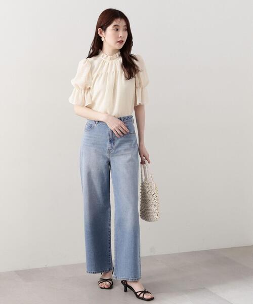 PROPORTION BODY DRESSING（プロポーションボディドレッシング）の「シアーチェックシャーリングブラウス / 1214110417（シャツ/ブラウス・レディース・ブラック/ホワイト/イエロー・SMALL/MEDIUM）」の20枚目の写真