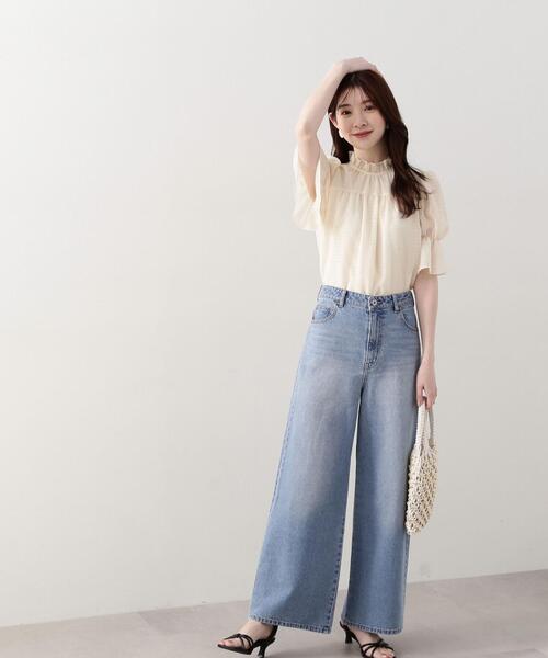 PROPORTION BODY DRESSING（プロポーションボディドレッシング）の「シアーチェックシャーリングブラウス / 1214110417（シャツ/ブラウス・レディース・ブラック/ホワイト/イエロー・SMALL/MEDIUM）」の22枚目の写真