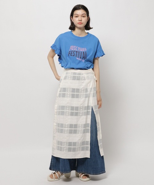 niko and（ニコアンド）の「シアーチェックラップスカート