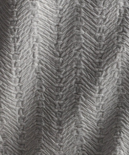 【セール】ウェーブシアー7分袖スタンドシャツ（シャツ/ブラウス）｜NICOLE CLUB FOR MEN（ニコルクラブフォーメン）