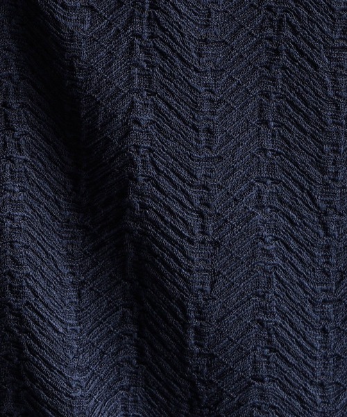 【セール】ウェーブシアー7分袖スタンドシャツ（シャツ/ブラウス）｜NICOLE CLUB FOR MEN（ニコルクラブフォーメン）