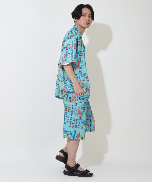 Disney（ディズニー）の「親子お揃い ディズニー 総柄リゾートハーフパンツ 9493A（トップス別売）（その他パンツ・レディース・ライトグリーン系1/ブラック・M/XL/L/S）」の8枚目の写真