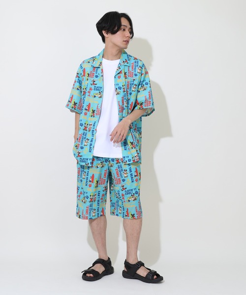 Disney（ディズニー）の「親子お揃い ディズニー 総柄リゾートハーフパンツ 9493A（トップス別売）（その他パンツ・レディース・ライトグリーン系1/ブラック・M/XL/L/S）」の9枚目の写真