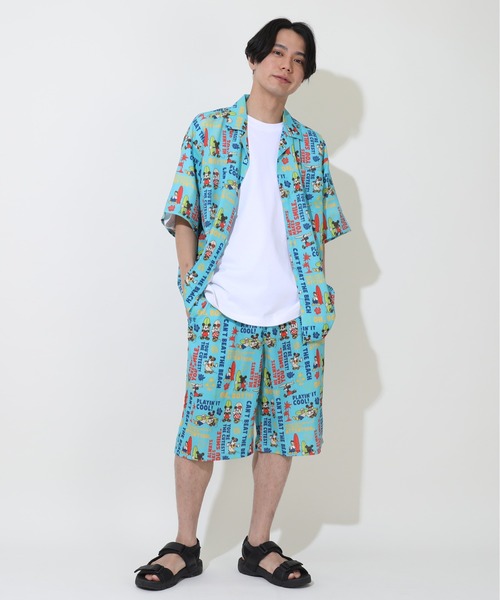 Disney（ディズニー）の「親子お揃い ディズニー 総柄リゾートハーフパンツ 9493A（トップス別売）（その他パンツ・レディース・ライトグリーン系1/ブラック・M/XL/L/S）」の11枚目の写真