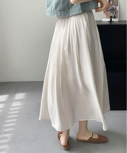 kirakiraShop（キラキラショップ）の「ハイウエスト タックギャザー スカート（スカート・レディース・ベージュ/ホワイト/ブルーグリーン・M）」の13枚目の写真