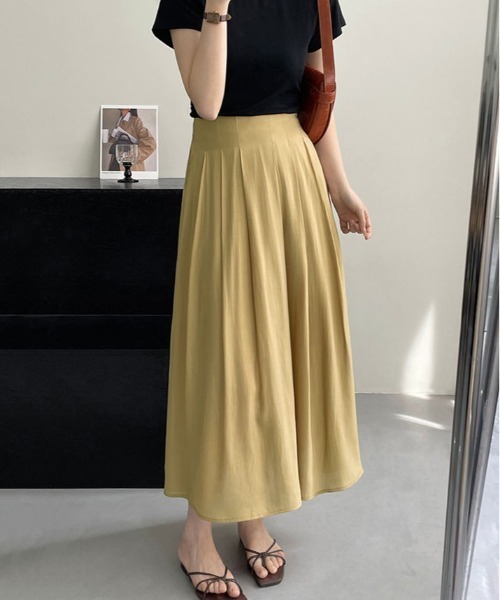 kirakiraShop（キラキラショップ）の「ハイウエスト タックギャザー スカート（スカート・レディース・ベージュ/ホワイト/ブルーグリーン・M）」の18枚目の写真