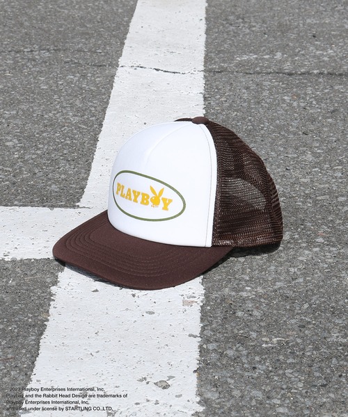 PLAYBOY（プレイボーイ）の「【PLAYBOY】×【SEQUENZ】ロゴメッシュキャップ（キャップ・メンズ・ブラック/レッド/ブラウン・FREE）」の3枚目の写真