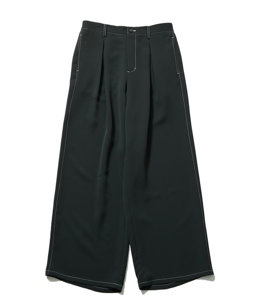 JUNRED（ジュンレッド）の「【 セットアップ対応 】ステッチワークボックスプリーツワイドパンツ（スラックス・メンズ・ブラック/オリーブ/ライトグレー・L/M/S）」の12枚目の写真