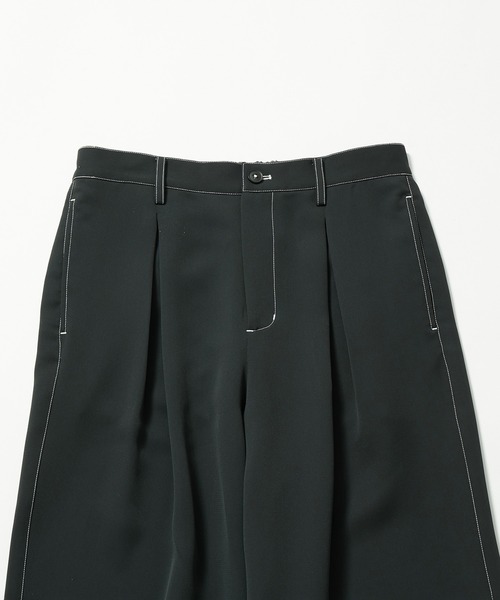 JUNRED（ジュンレッド）の「【 セットアップ対応 】ステッチワークボックスプリーツワイドパンツ（スラックス・メンズ・ブラック/オリーブ/ライトグレー・L/M/S）」の10枚目の写真