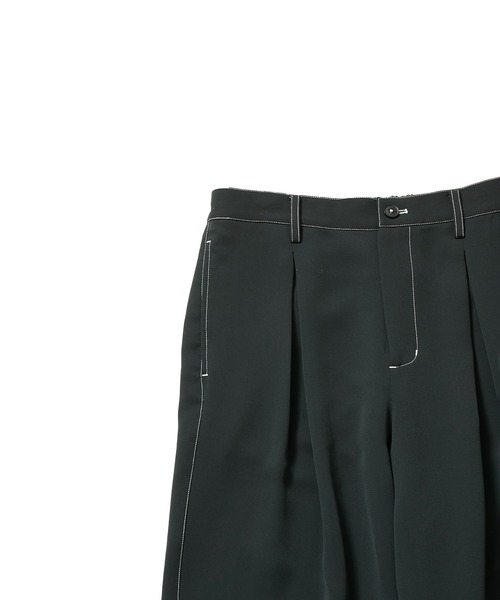 JUNRED（ジュンレッド）の「【 セットアップ対応 】ステッチワークボックスプリーツワイドパンツ（スラックス・メンズ・ブラック/オリーブ/ライトグレー・L/M/S）」の9枚目の写真