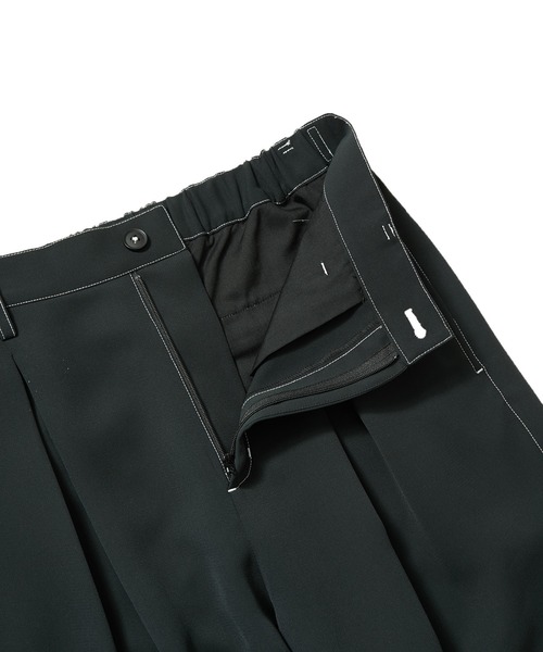 JUNRED（ジュンレッド）の「【 セットアップ対応 】ステッチワークボックスプリーツワイドパンツ（スラックス・メンズ・ブラック/オリーブ/ライトグレー・L/M/S）」の8枚目の写真