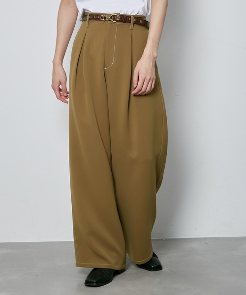 FRKM pleats wide slacks プリーツ　ワイドスラックス FRKM pleats wide slacks プリーツ ワイドスラックス CASPER JOHN
