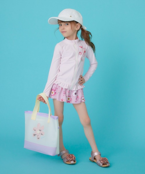 HAKKA KIDS（ハッカキッズ）の「[水着･スイム]フラワープリントラッシュガード（ラッシュガード・キッズ・ピンク/パープル・S/M/L）」の10枚目の写真