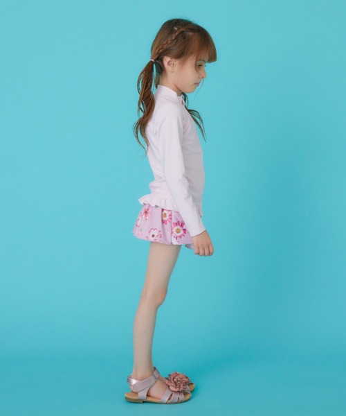 HAKKA KIDS（ハッカキッズ）の「[水着･スイム]フラワープリントラッシュガード（ラッシュガード・キッズ・ピンク/パープル・S/M/L）」の9枚目の写真