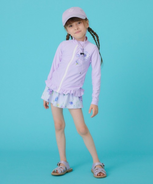 HAKKA KIDS（ハッカキッズ）の「[水着･スイム]フラワープリントラッシュガード（ラッシュガード・キッズ・ピンク/パープル・S/M/L）」の12枚目の写真