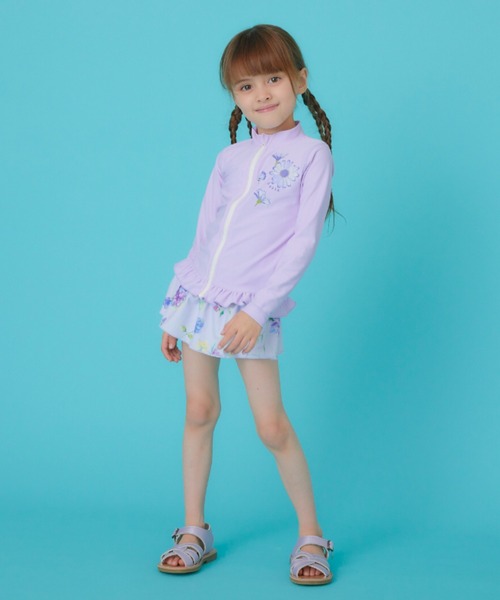 HAKKA KIDS（ハッカキッズ）の「[水着･スイム]フラワープリントラッシュガード（ラッシュガード・キッズ・ピンク/パープル・S/M/L）」の11枚目の写真