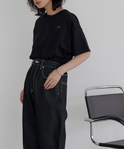  hellam（へラム）の「STATIONバックロゴオーバーサイズT（Tシャツ/カットソー・レディース・オフホワイト/スミクロ/ブラック・FREE）」の6枚目の写真