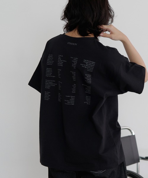  hellam（へラム）の「STATIONバックロゴオーバーサイズT（Tシャツ/カットソー・レディース・オフホワイト/スミクロ/ブラック・FREE）」の7枚目の写真