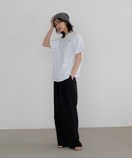  hellam（へラム）の「STATIONバックロゴオーバーサイズT（Tシャツ/カットソー・レディース・オフホワイト/スミクロ/ブラック・FREE）」の10枚目の写真