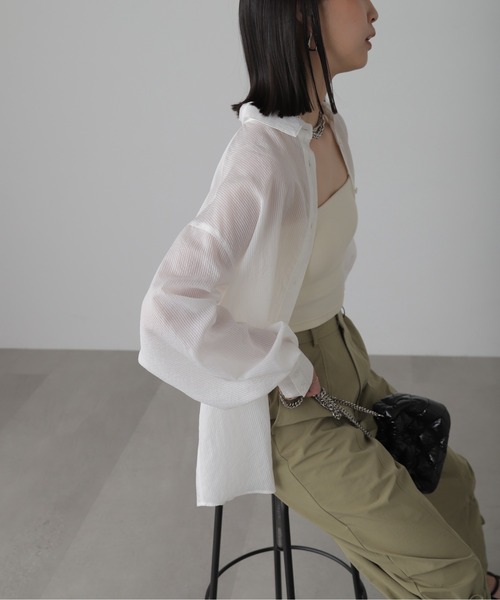 FREE'S MART（フリーズマート）の「◇シアーストライプオーバーシャツ（シャツ/ブラウス・レディース・ブルー系その他/ピンク系その他/ブルー系その他2/ホワイト系その他・FREE）」の11枚目の写真