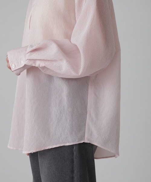 FREE'S MART（フリーズマート）の「◇シアーストライプオーバーシャツ（シャツ/ブラウス・レディース・ブルー系その他/ピンク系その他/ブルー系その他2/ホワイト系その他・FREE）」の8枚目の写真