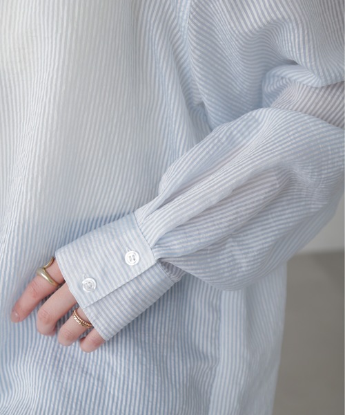 FREE'S MART（フリーズマート）の「◇シアーストライプオーバーシャツ（シャツ/ブラウス・レディース・ブルー系その他/ピンク系その他/ブルー系その他2/ホワイト系その他・FREE）」の16枚目の写真