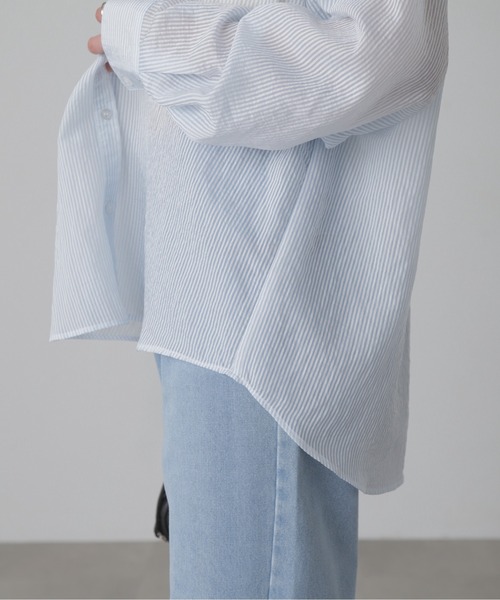 FREE'S MART（フリーズマート）の「◇シアーストライプオーバーシャツ（シャツ/ブラウス・レディース・ブルー系その他/ピンク系その他/ブルー系その他2/ホワイト系その他・FREE）」の18枚目の写真