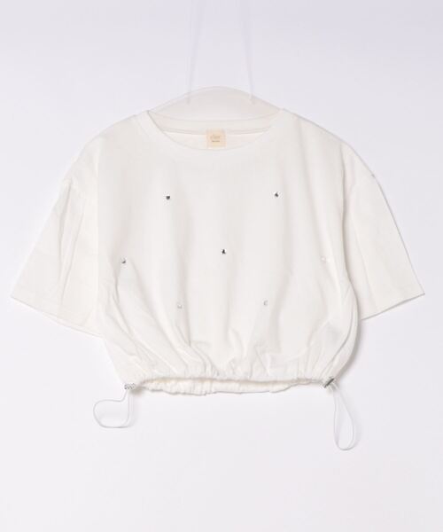 apres jour clair（アプレジュールクレア）の「【apres jour clair】ビジューTシャツ【ZOZOTOWN限定アイテム】（Tシャツ/カットソー・レディース・ピンク/オフホワイト/ブラック・X-LARGE/フリー）」の9枚目の写真