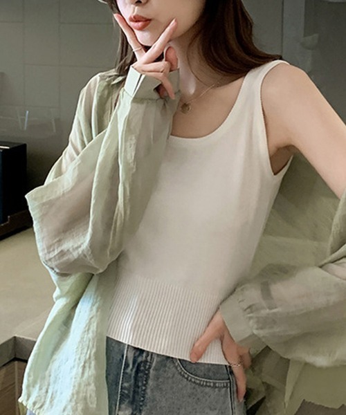Miniministore(ミニミニストア)の「タンクトップス レディース 無地(タンクトップ・レディース・ブラック/モカ/パープル/グリーン/ホワイト・FREE)」の20枚目の写真