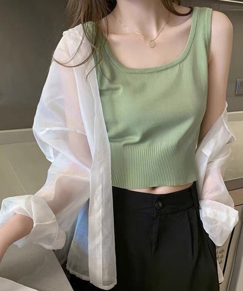Miniministore(ミニミニストア)の「タンクトップス レディース 無地(タンクトップ・レディース・ブラック/モカ/パープル/グリーン/ホワイト・FREE)」の12枚目の写真