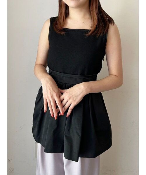 CALNAMUR(カルナムール)の「バックリボンペプラムトップス(Tシャツ/カットソー・レディース・ピンク/ブラック/ベージュ・FREE)」の11枚目の写真