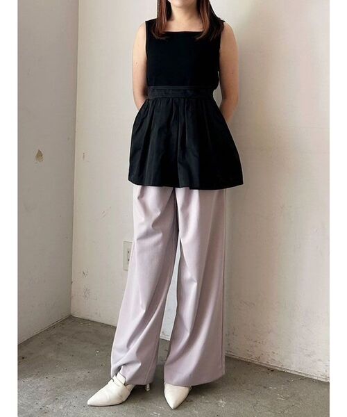CALNAMUR(カルナムール)の「バックリボンペプラムトップス(Tシャツ/カットソー・レディース・ピンク/ブラック/ベージュ・FREE)」の12枚目の写真