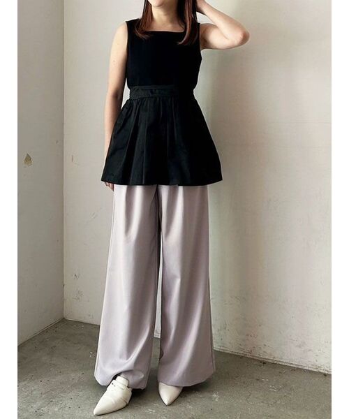 CALNAMUR(カルナムール)の「バックリボンペプラムトップス(Tシャツ/カットソー・レディース・ピンク/ブラック/ベージュ・FREE)」の14枚目の写真