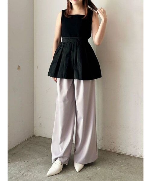 CALNAMUR(カルナムール)の「バックリボンペプラムトップス(Tシャツ/カットソー・レディース・ピンク/ブラック/ベージュ・FREE)」の15枚目の写真