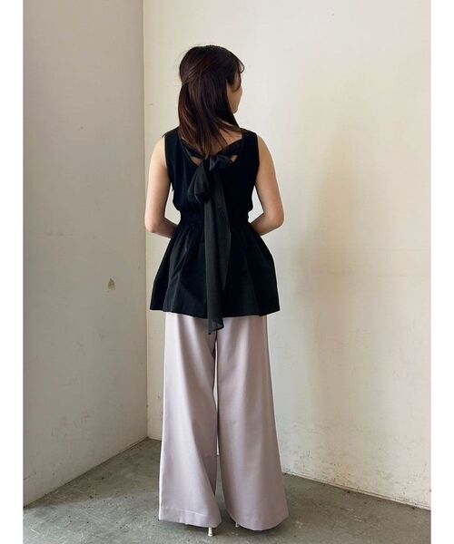 CALNAMUR(カルナムール)の「バックリボンペプラムトップス(Tシャツ/カットソー・レディース・ピンク/ブラック/ベージュ・FREE)」の18枚目の写真