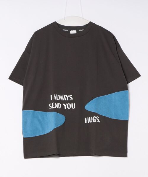 tシャツ 「Hi Hey Hoooo/ハイヘイホー」クマ サメ バックハグTシャツ　アニマルシリーズ レディース セール】【Hi Hey Hoooo/ハイヘイホー】クマ サメ バックハグT