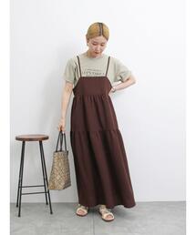 Samansa Mos2 blue | ◎ポコポコティアードキャミワンピース(ワンピース)