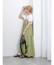 Samansa Mos2 blue | ◎ポコポコティアードキャミワンピース(ワンピース)