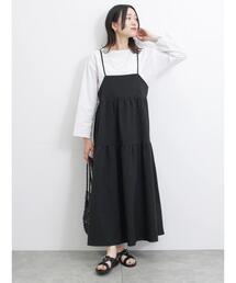 Samansa Mos2 blue | ◎ポコポコティアードキャミワンピース(ワンピース)