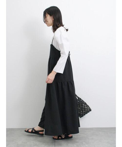 Samansa Mos2 blue（サマンサモスモスブルー）の「◎ポコポコティアードキャミワンピース（ワンピース・レディース・ブラック/グリーン/ブラウン・F）」の7枚目の写真