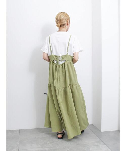 Samansa Mos2 blue（サマンサモスモスブルー）の「◎ポコポコティアードキャミワンピース（ワンピース・レディース・ブラック/グリーン/ブラウン・F）」の17枚目の写真